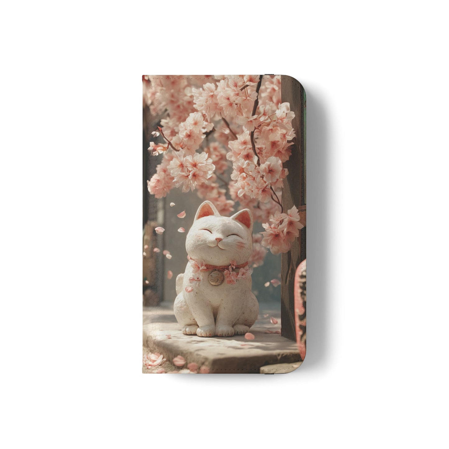 Sakura Lucky Cat - Wallet Flip Case