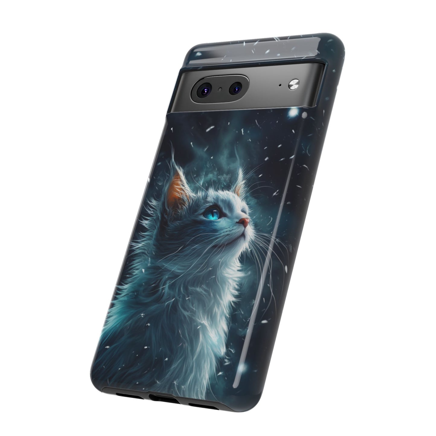 Ethereal Gaze White Cat Phone Case - iPhone, Google Pixel, Samsung Galaxy