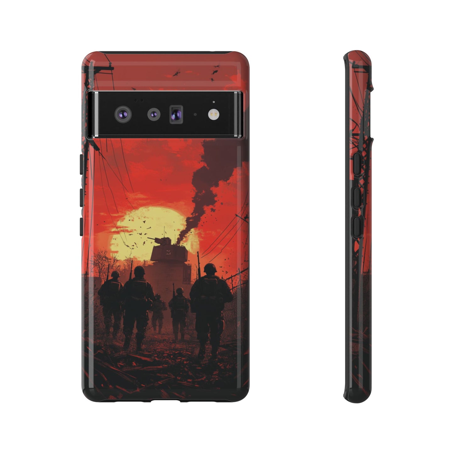 Dystopian Sunset Soldier Phone Case - iPhone, Google Pixel, Samsung Galaxy