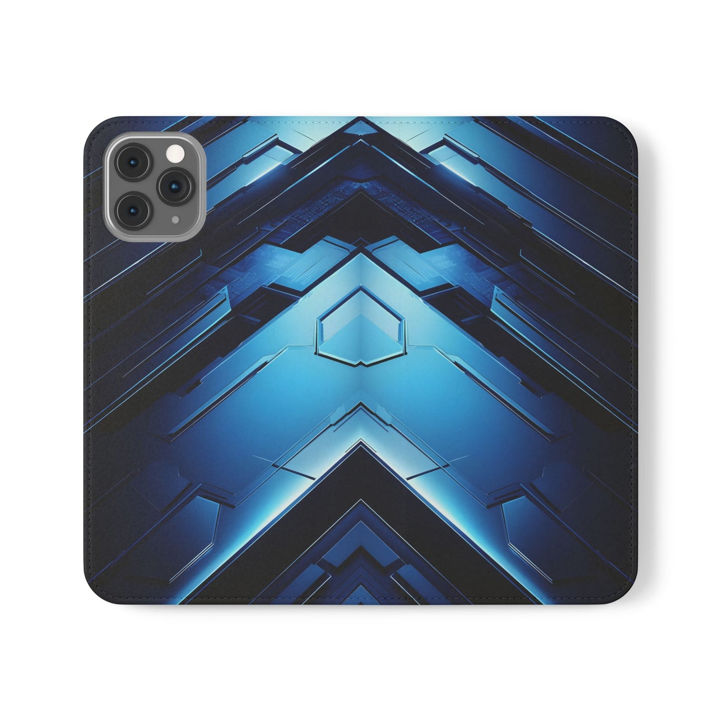 Blue Tech Matrix - Wallet Flip Case