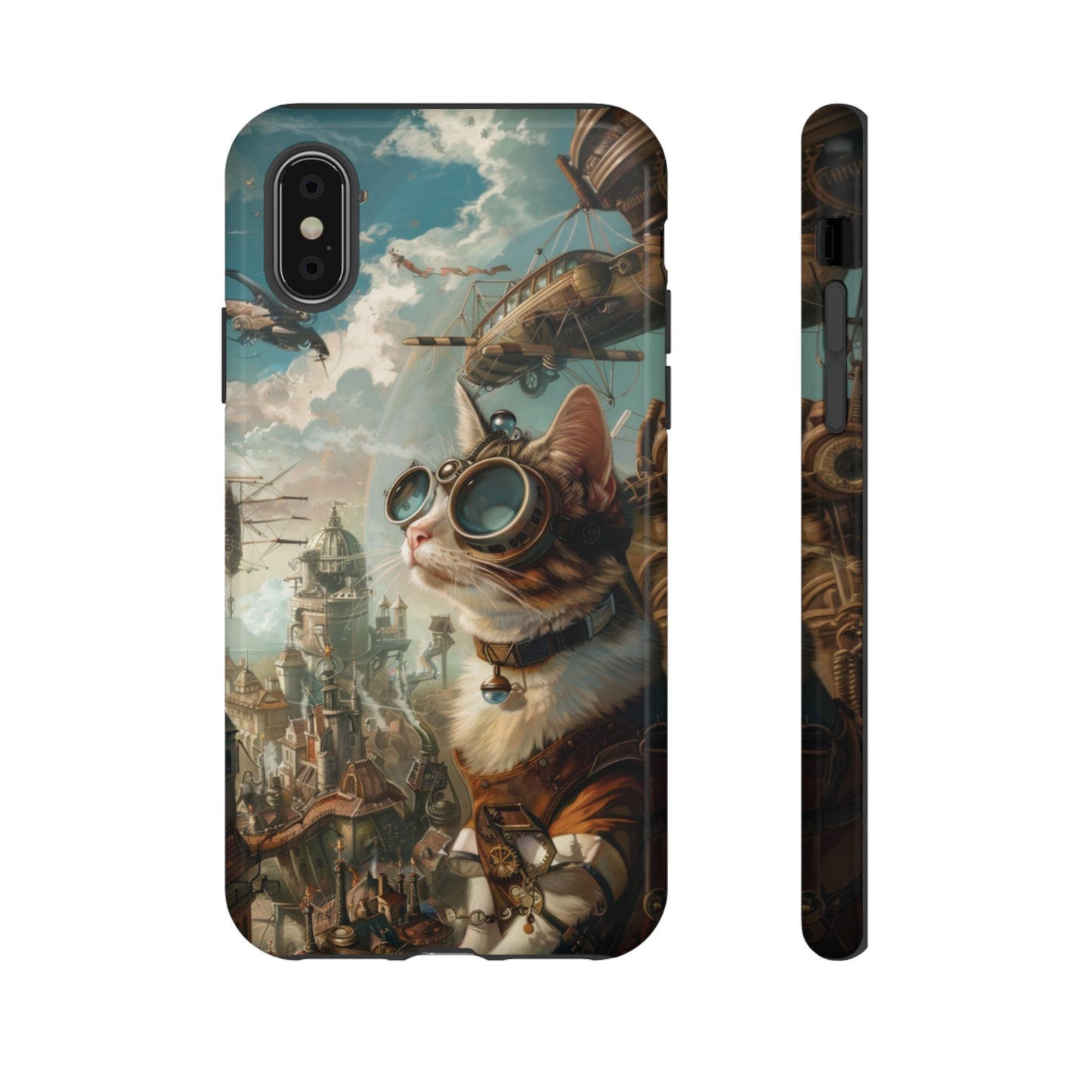 Steampunk Cat Adventurer - iPhone, Google Pixel, Samsung Galaxy