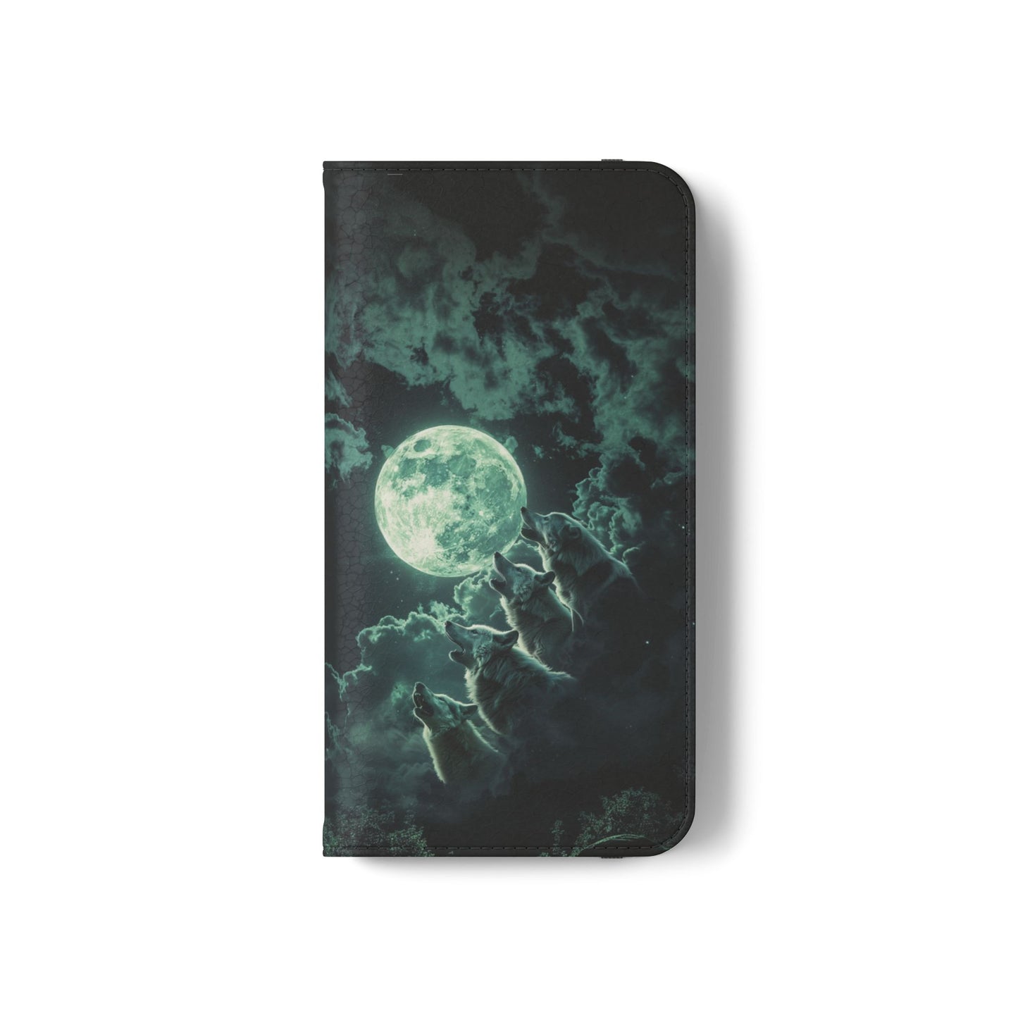 Moonlit Wolf Chorus - Wallet Flip Case