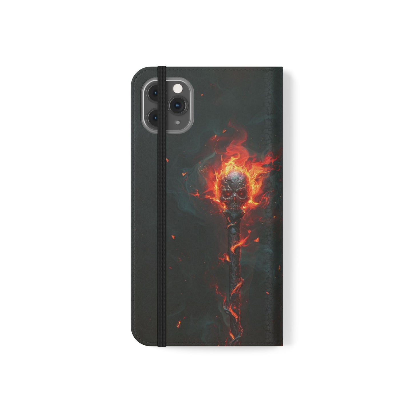 Inferno Skull Staff - Wallet Flip Case