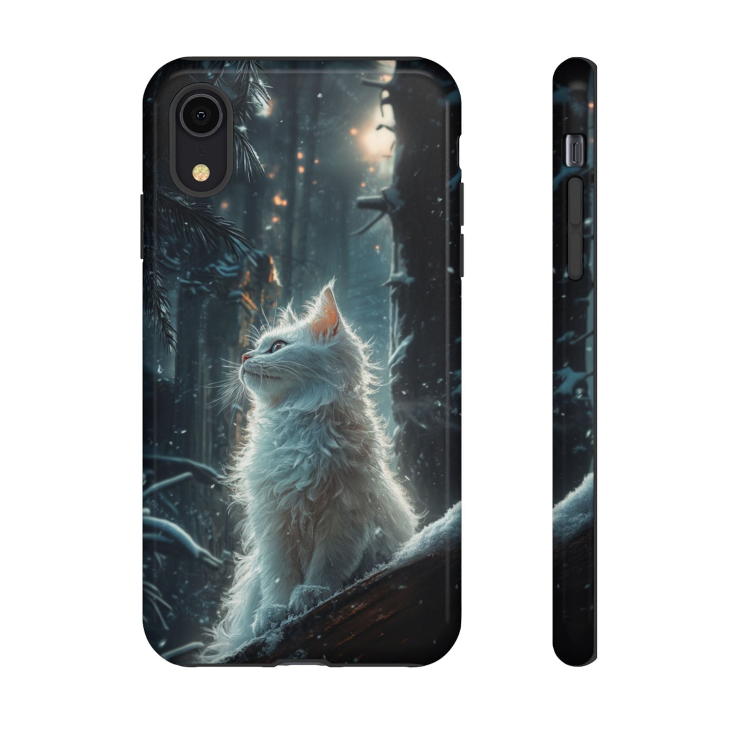 Winter Enchantment White Cat Phone Case - iPhone, Google Pixel, Samsung Galaxy