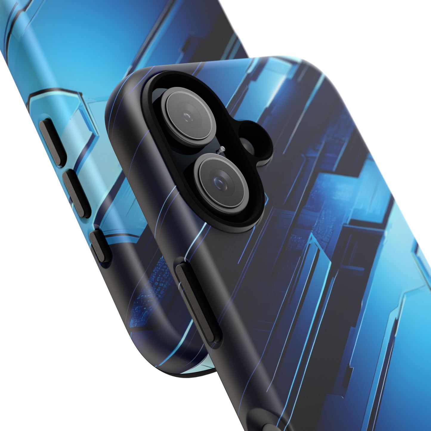 Blue Tech Matrix - Tough iPhone Case