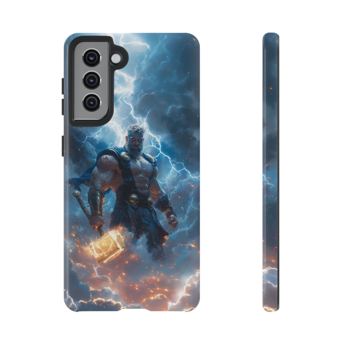 Thunderous Might: Thor Wielding Mjölnir Phone Case - iPhone, Google Pixel, Samsung