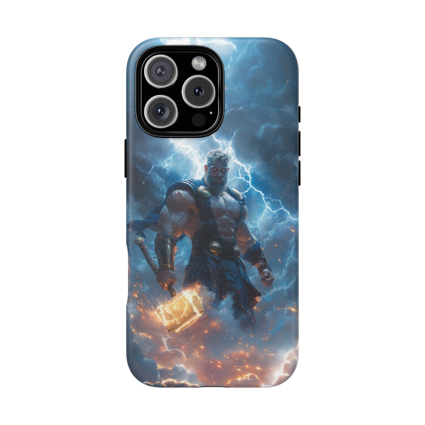 Thunderous Might: Thor Wielding Mjölnir Phone Case - iPhone, Google Pixel, Samsung