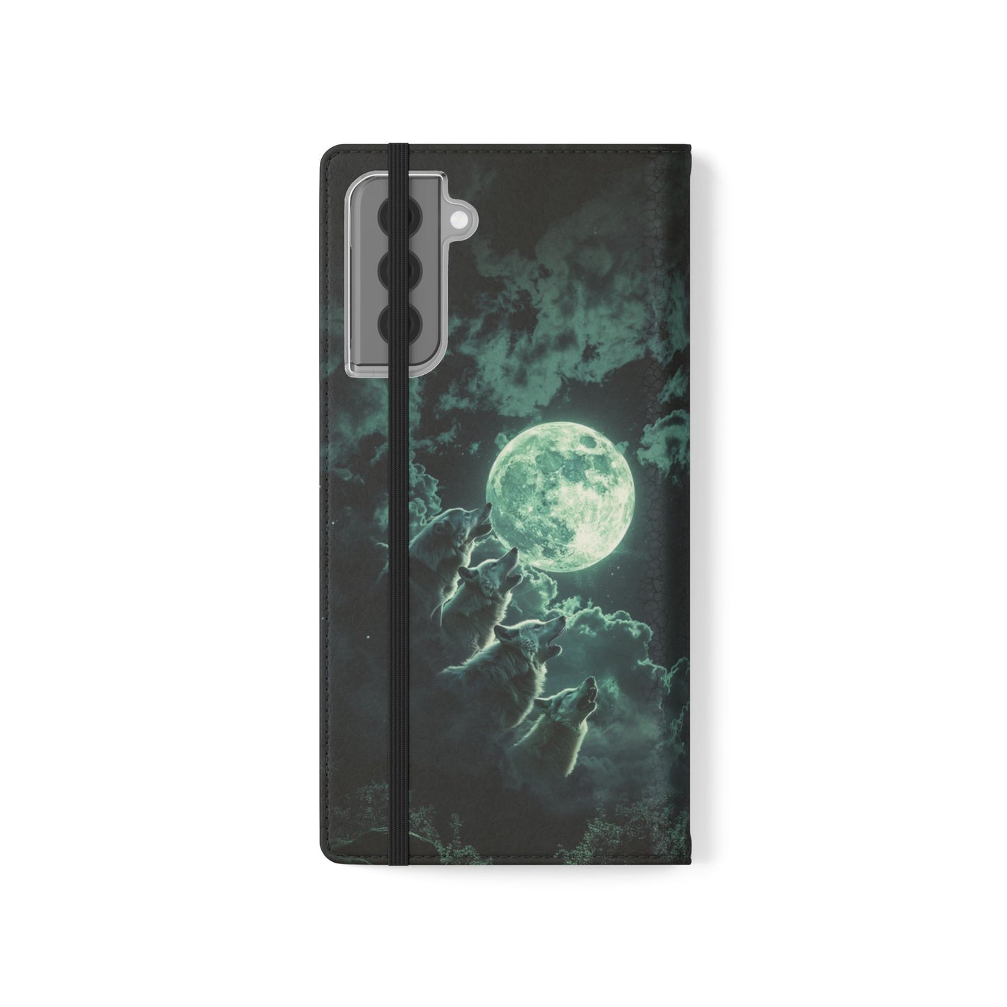 Moonlit Wolf Chorus - Wallet Flip Case