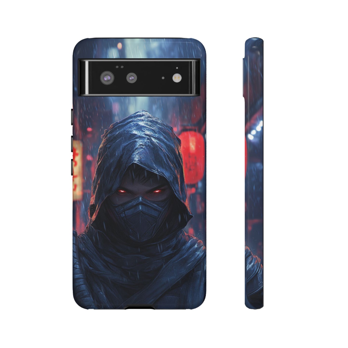 Cyberpunk Ninja Red Eyes Rain - Tough Google Pixel Case