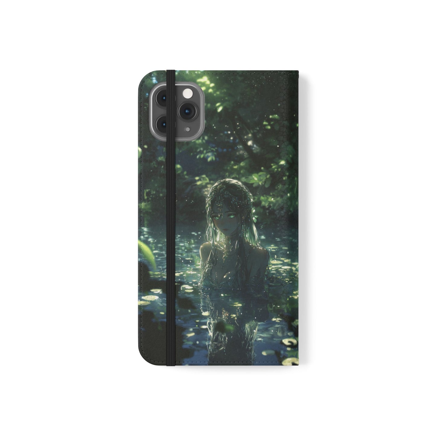 Forest Water Nymph Green Eyes Pond - Wallet Flip Case