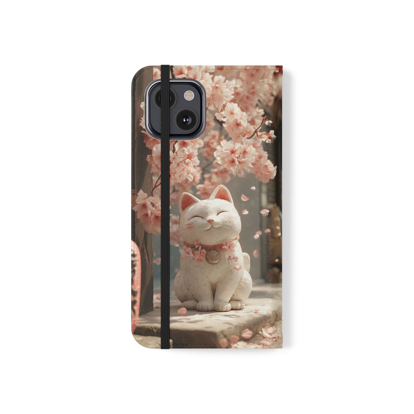 Sakura Lucky Cat - Wallet Flip Case