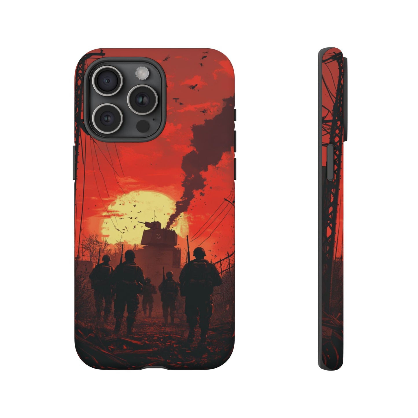 Dystopian Sunset Soldier Phone Case - iPhone, Google Pixel, Samsung Galaxy