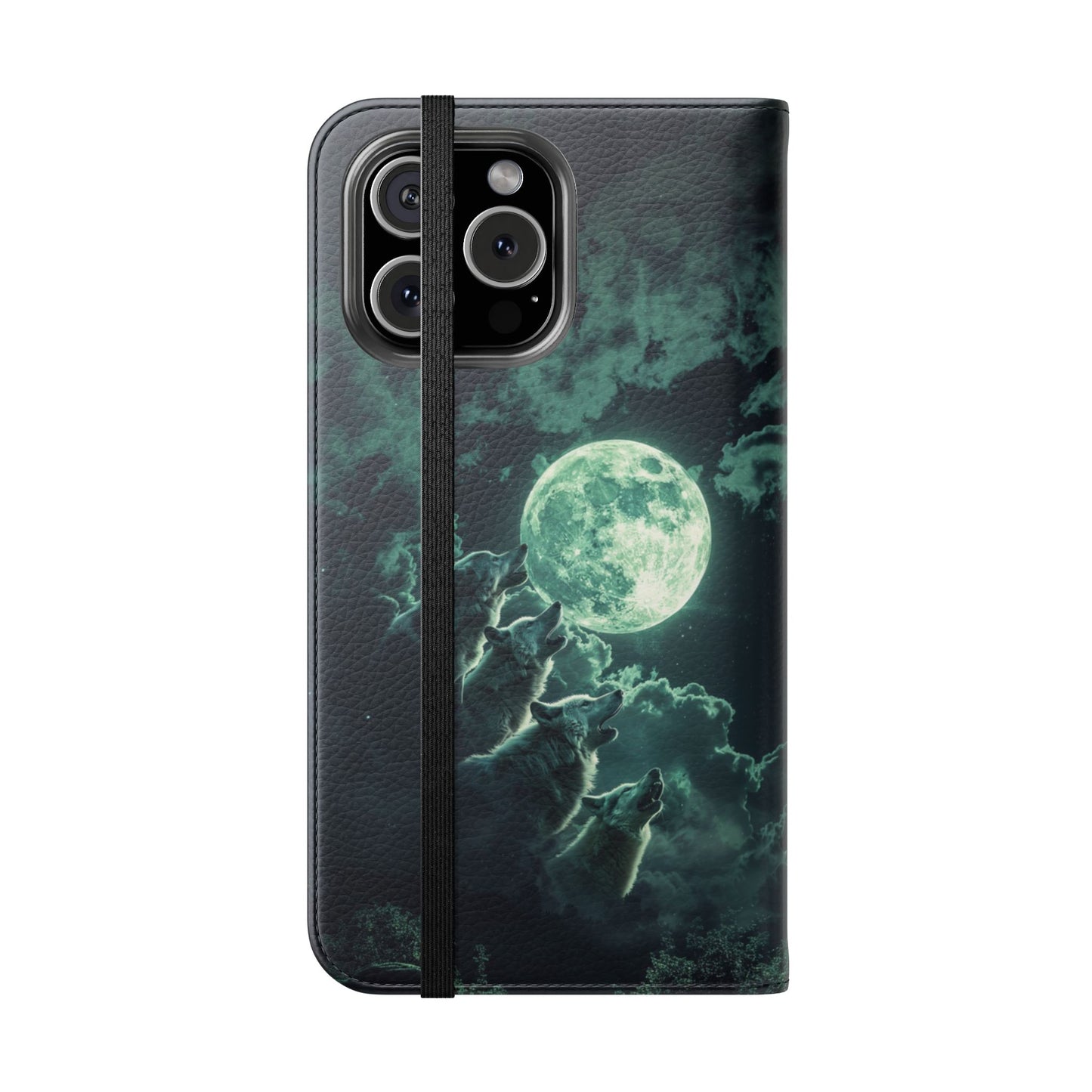 Moonlit Wolf Chorus - Wallet Flip Case