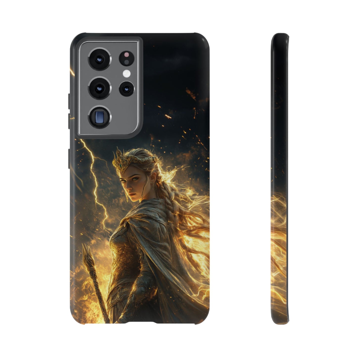 Elf Queen Golden Lightning Storm Crown - Tough Samsung Galaxy Case