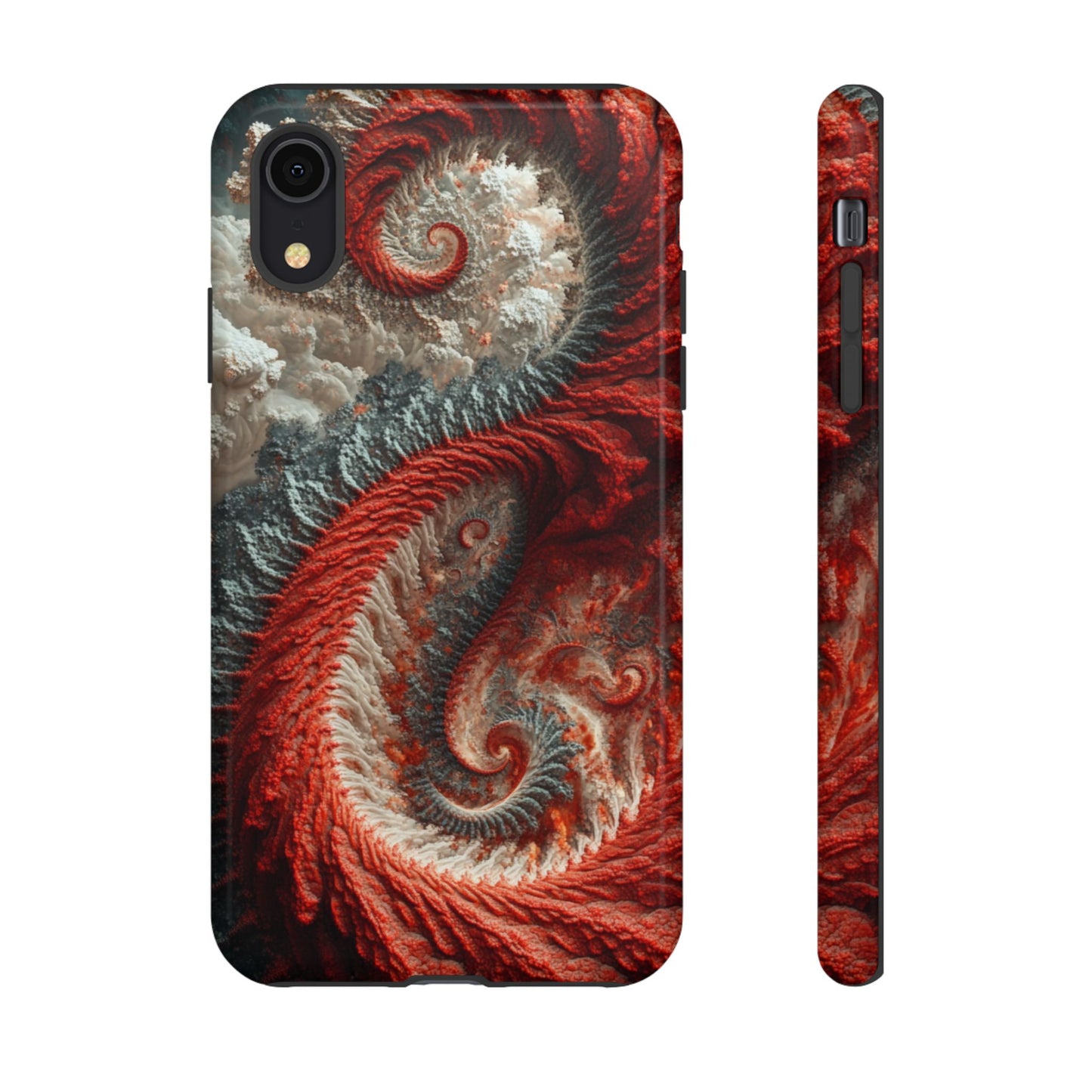 Crimson Spiral Fractal – Tough iPhone Case