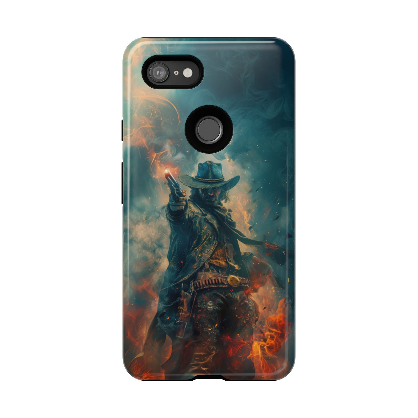 Flaming Outlaw Gunslinger – Tough Google Pixel Case