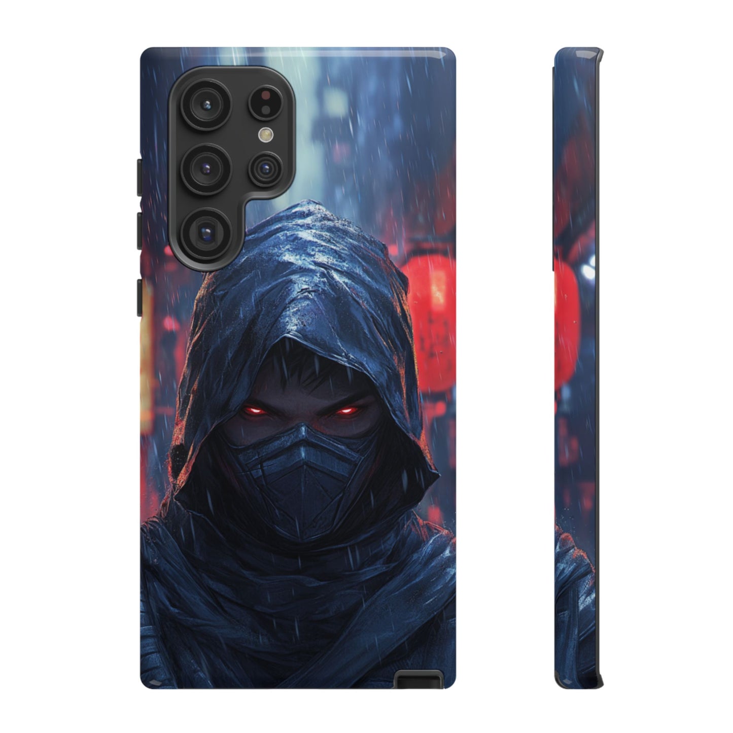 Cyberpunk Ninja Red Eyes Rain - Tough Samsung Galaxy Case