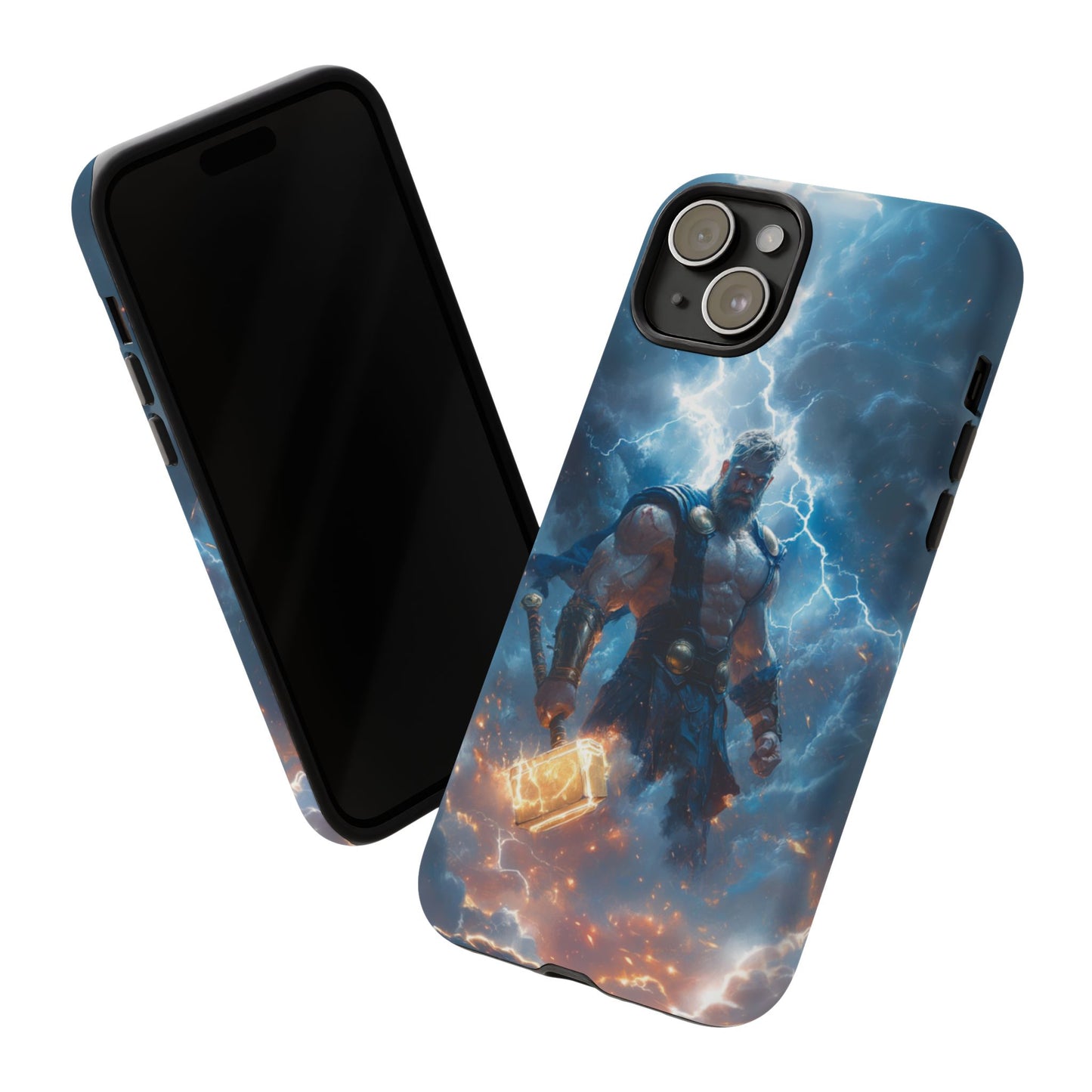 Thunderous Might: Thor Wielding Mjölnir Phone Case - iPhone, Google Pixel, Samsung