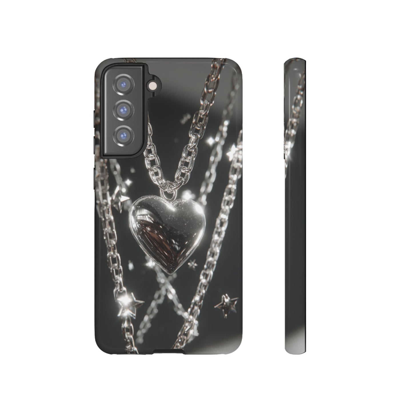 Silver Heart Chains - Tough Samsung Galaxy Case