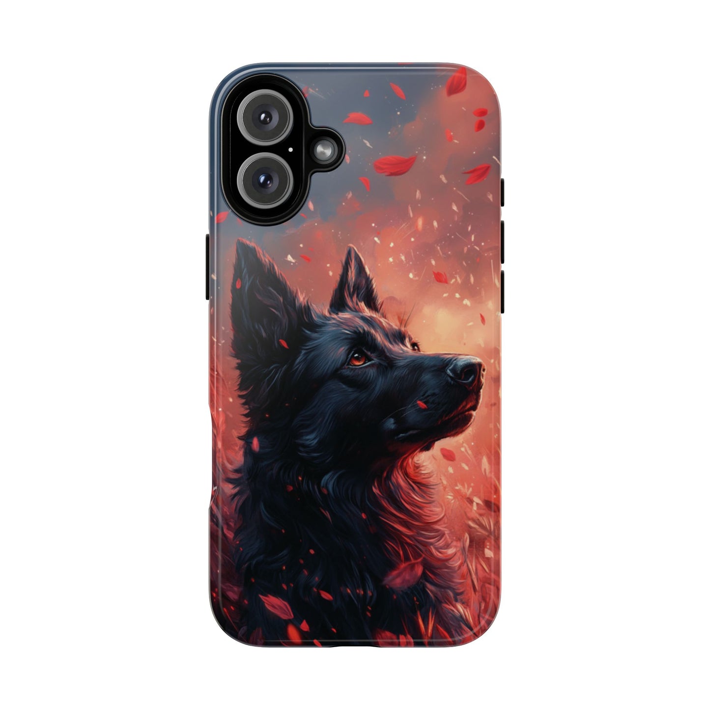 Graceful Canine in Falling Petals Phone Case – iPhone, Google Pixel, Samsung Galaxy