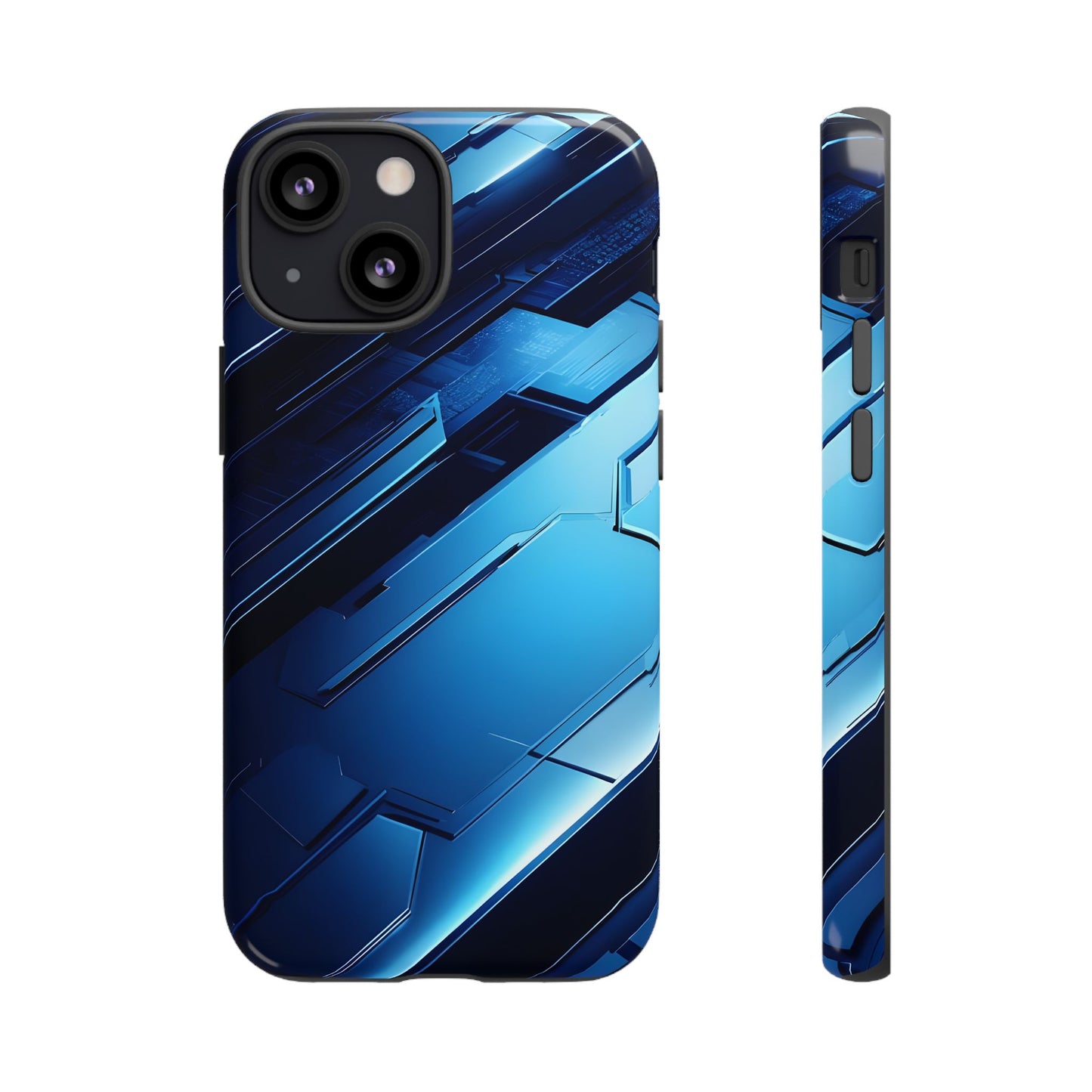 Blue Tech Matrix - Tough iPhone Case