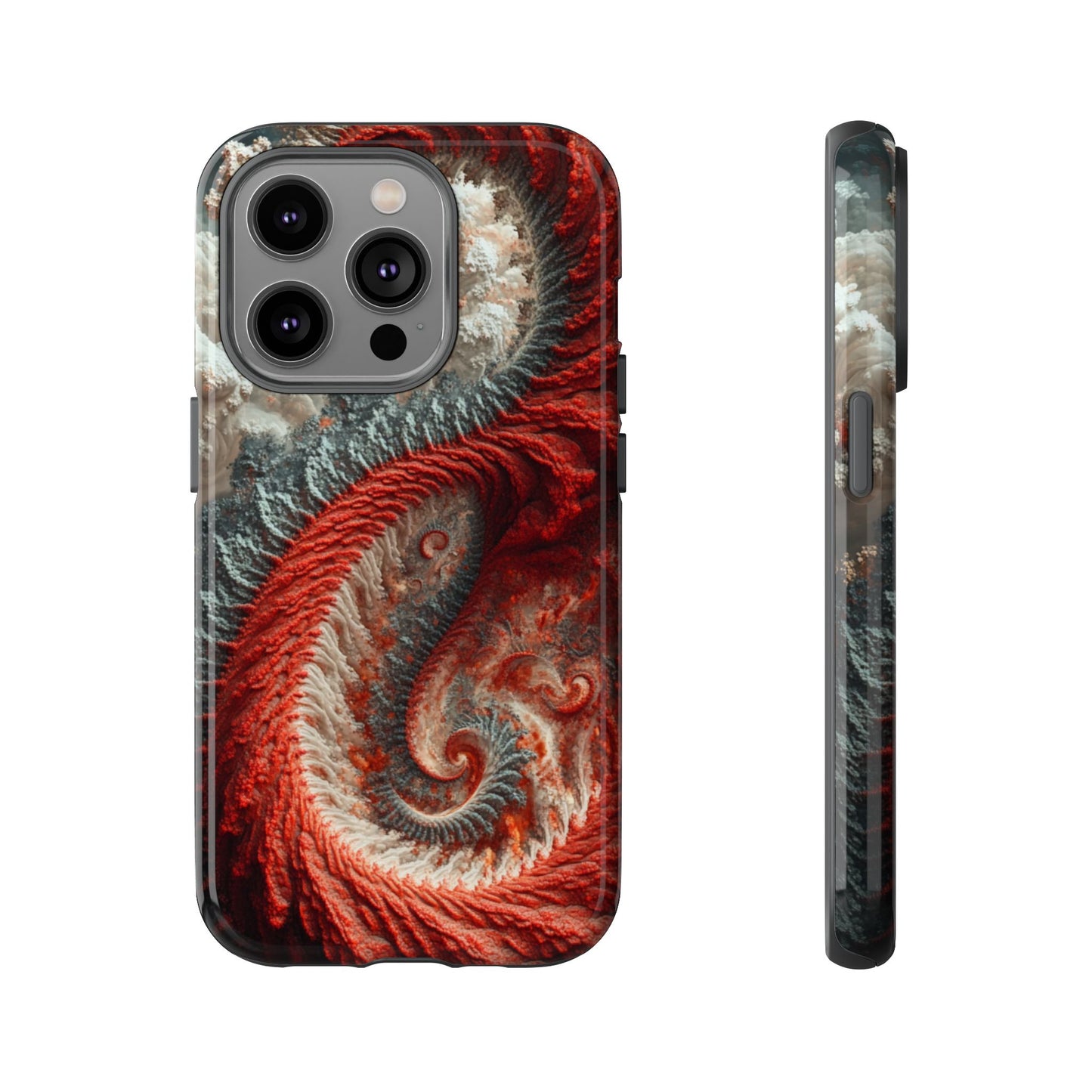 Crimson Spiral Fractal – Tough iPhone Case