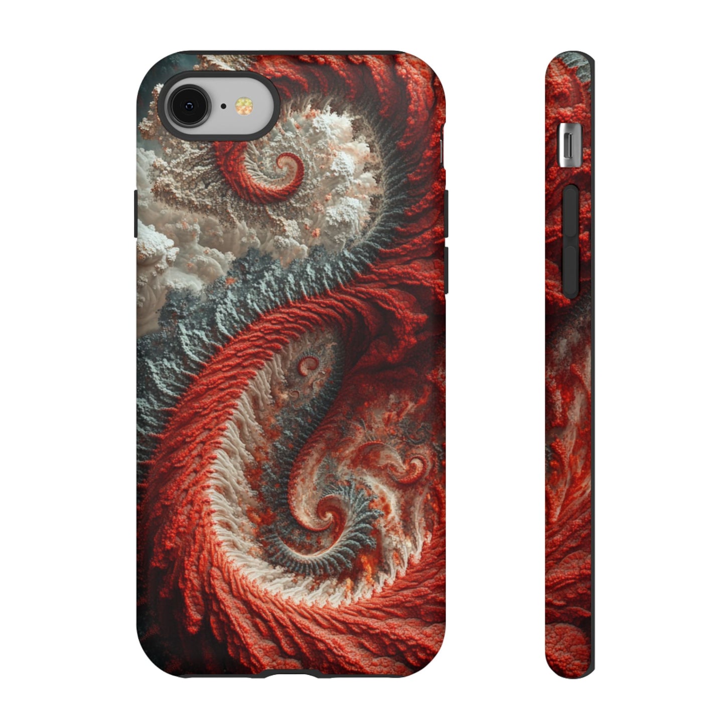 Crimson Spiral Fractal – Tough iPhone Case