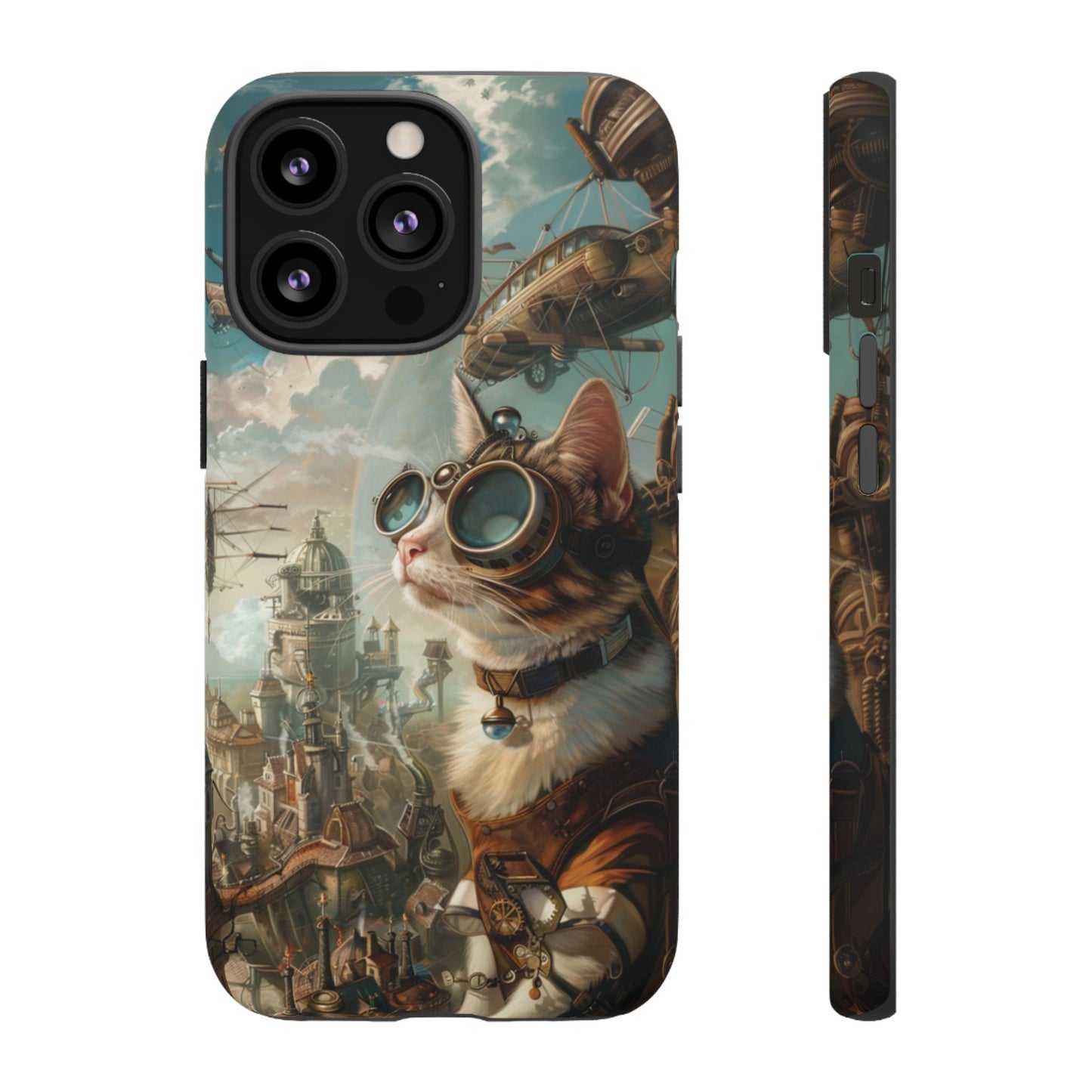 Steampunk Cat Adventurer - iPhone, Google Pixel, Samsung Galaxy