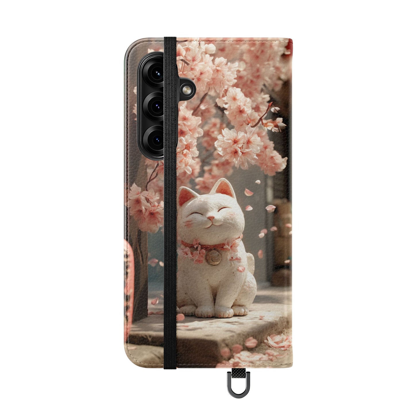 Sakura Lucky Cat - Wallet Flip Case
