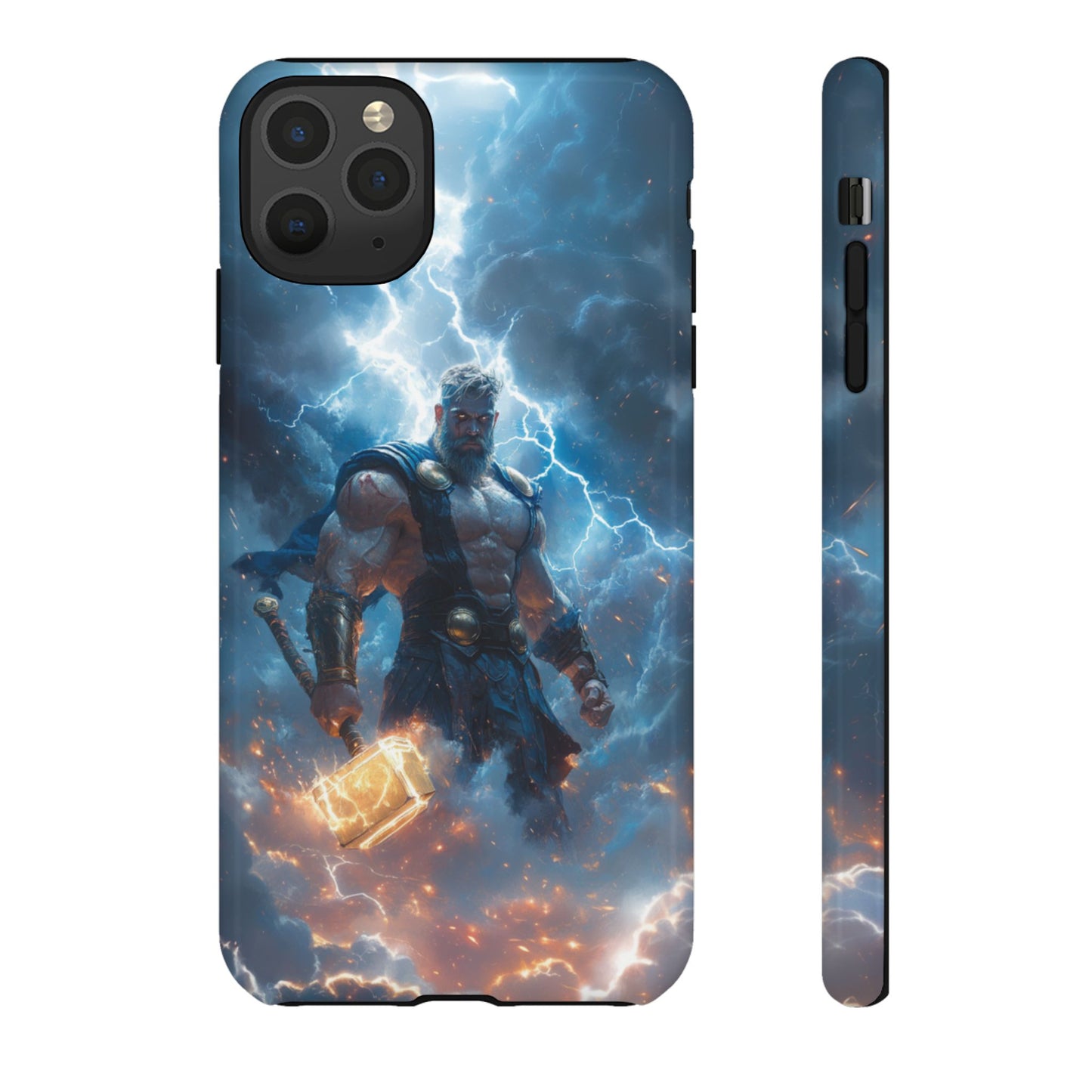 Thunderous Might: Thor Wielding Mjölnir Phone Case - iPhone, Google Pixel, Samsung