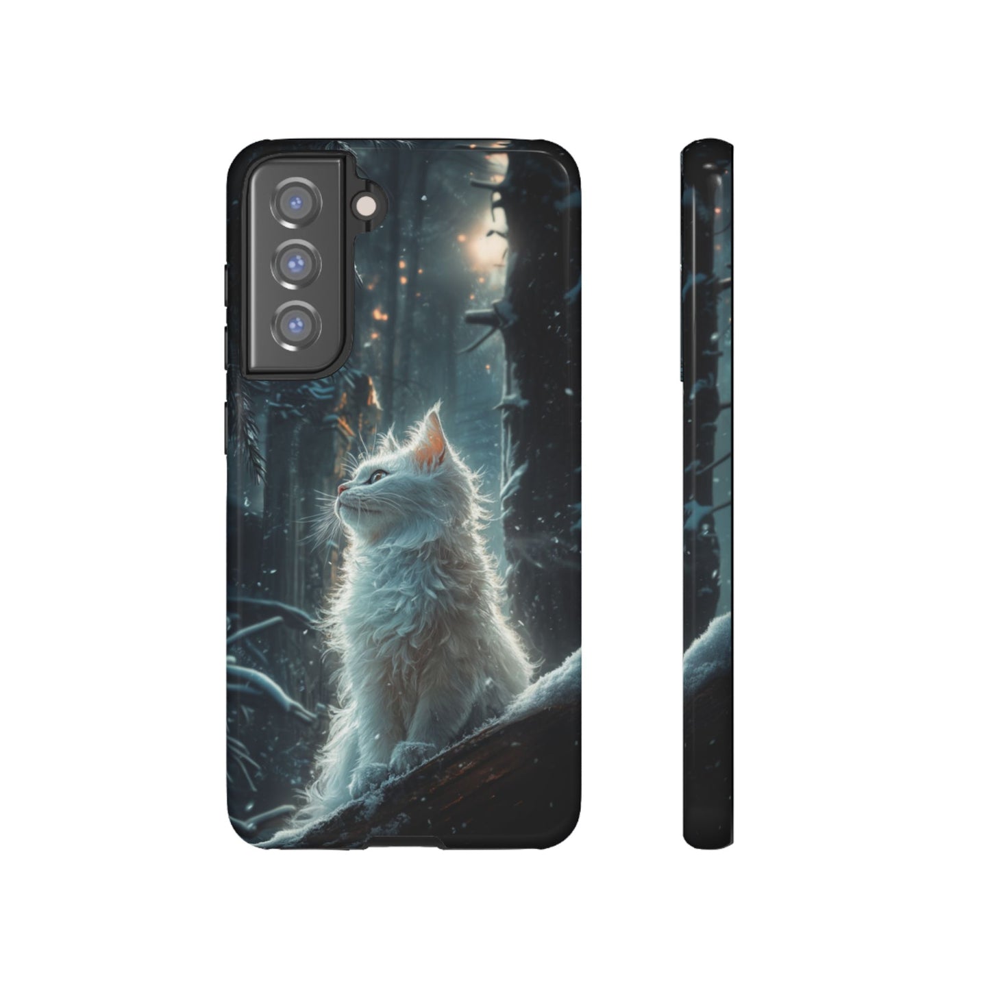 Winter Enchantment White Cat Phone Case - iPhone, Google Pixel, Samsung Galaxy