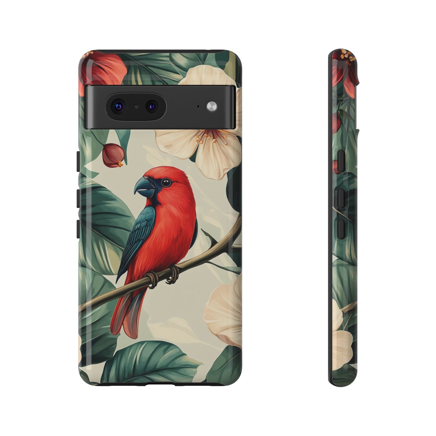 Tropical Bird and Hibiscus Phone Case – iPhone, Google Pixel, Samsung Galaxy