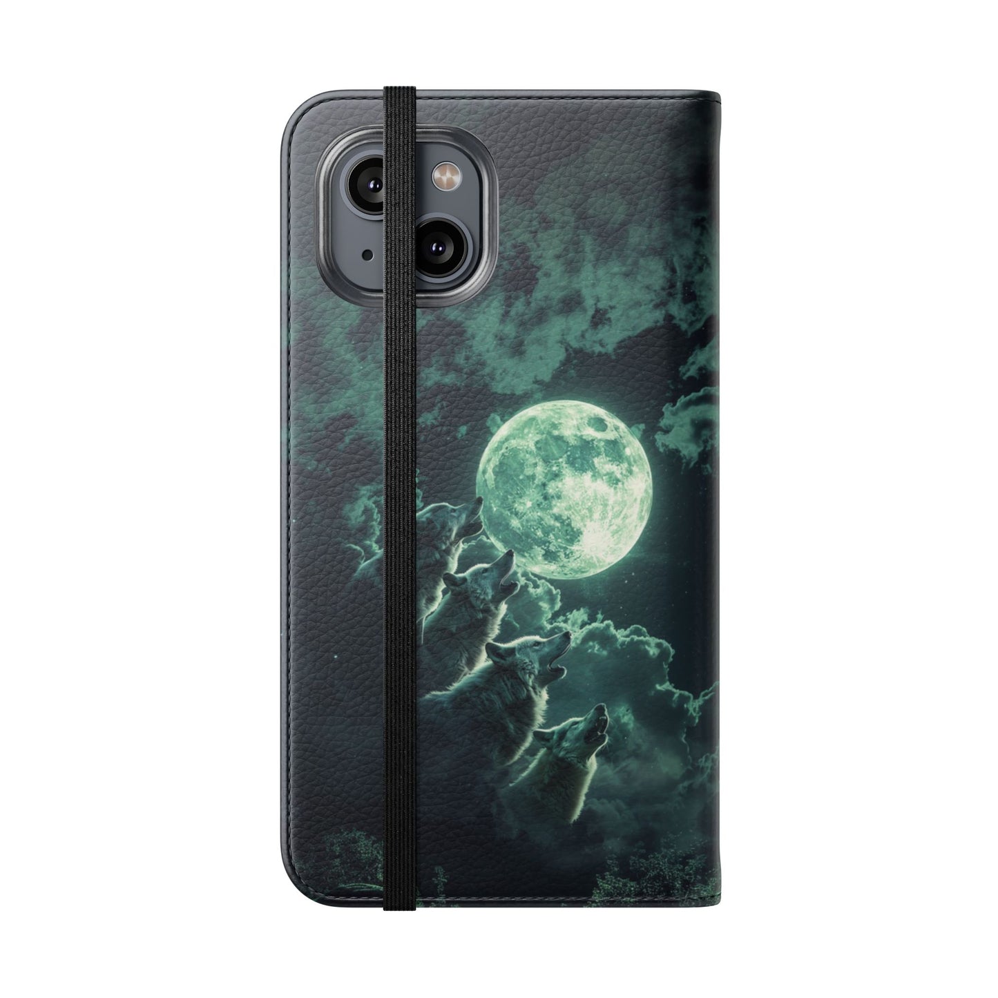 Moonlit Wolf Chorus - Wallet Flip Case