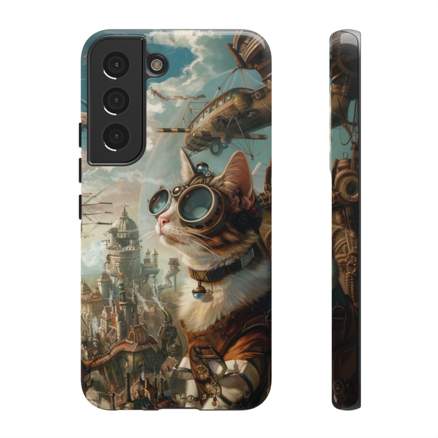 Steampunk Cat Adventurer - iPhone, Google Pixel, Samsung Galaxy