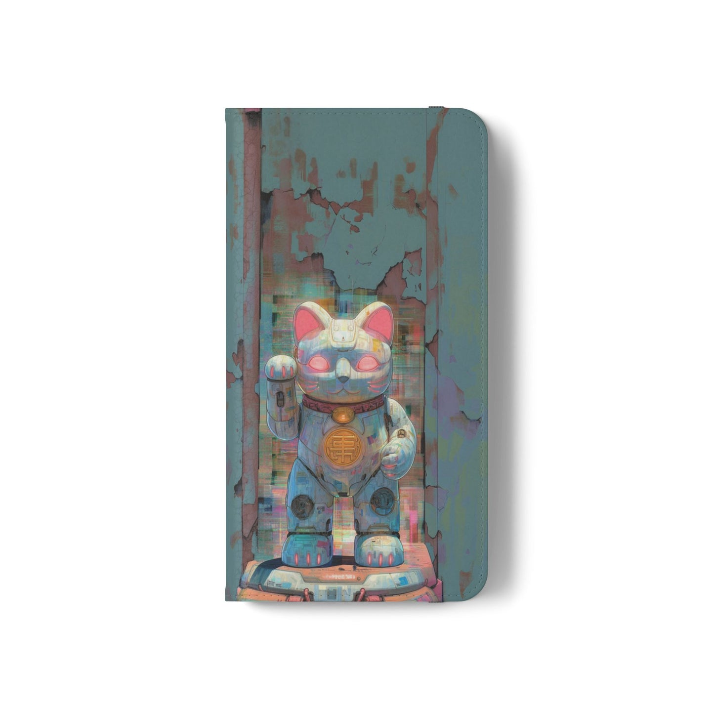 Cyber Lucky Cat - Wallet Flip Case