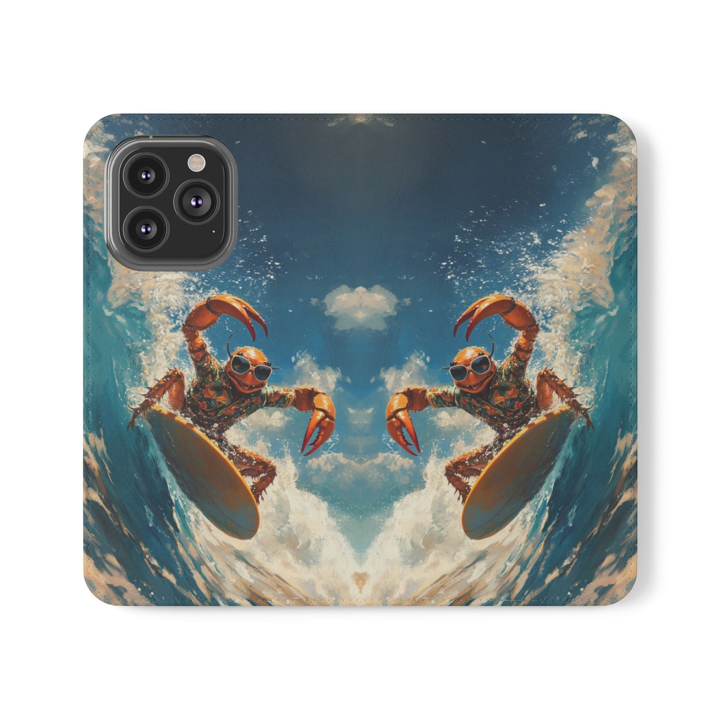Surfing Crab - Wallet Flip Case