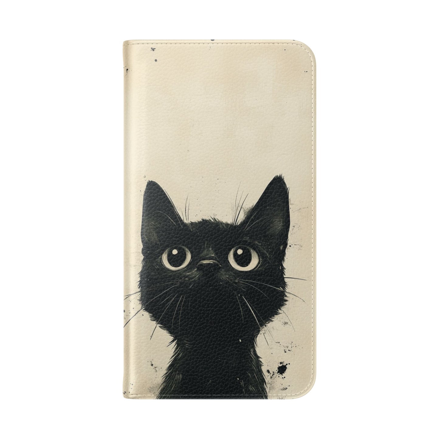 Black Cat Ink Sketch - Wallet Flip Case