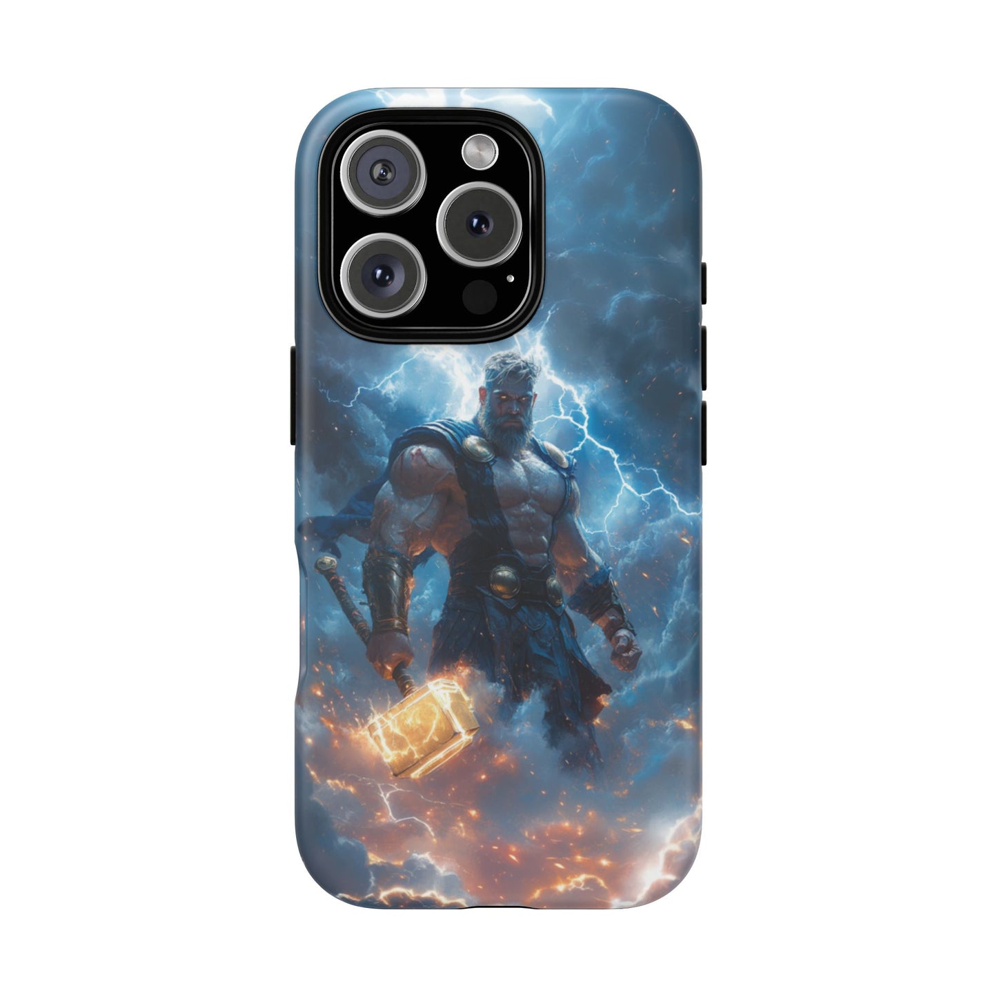 Thunderous Might: Thor Wielding Mjölnir Phone Case - iPhone, Google Pixel, Samsung