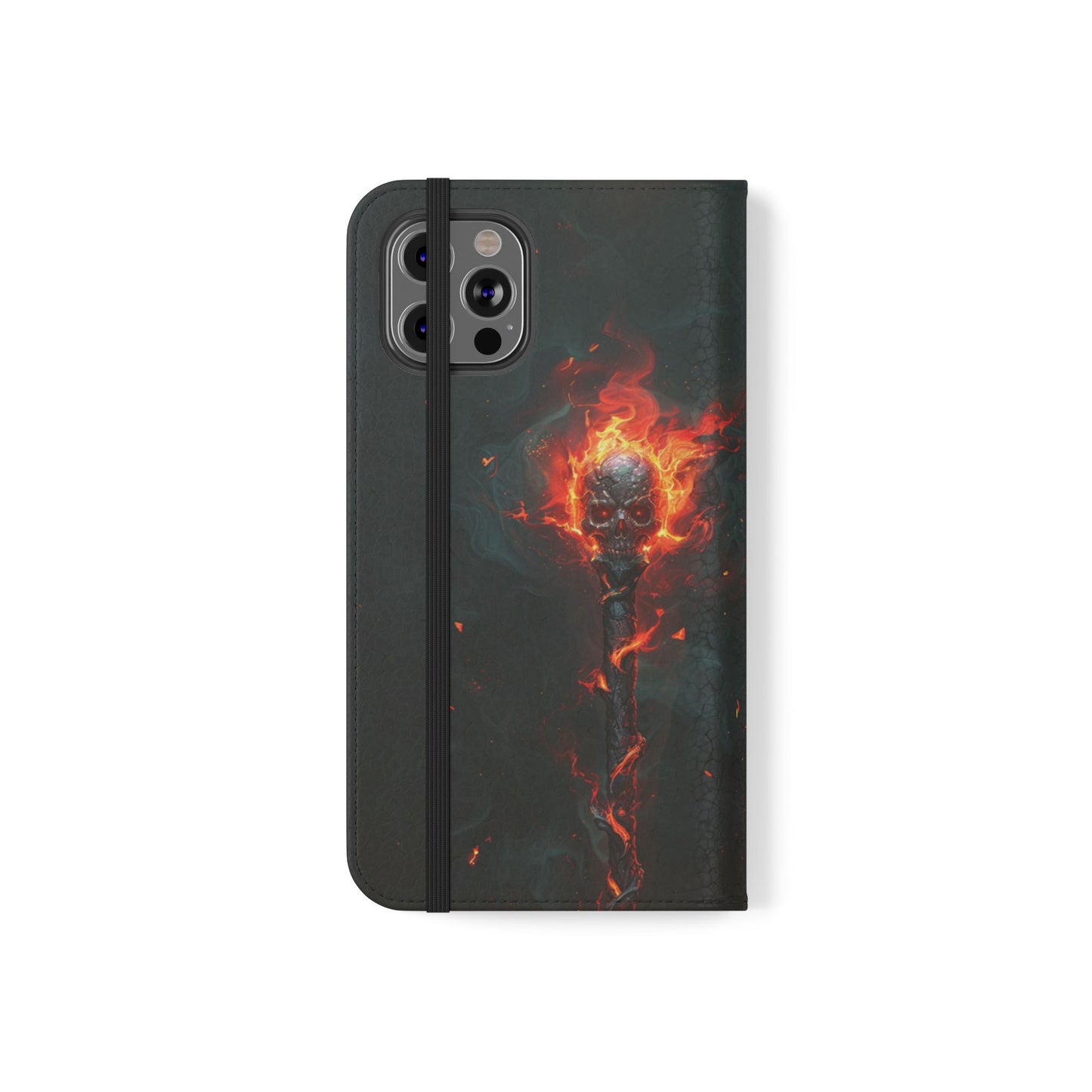 Inferno Skull Staff - Wallet Flip Case