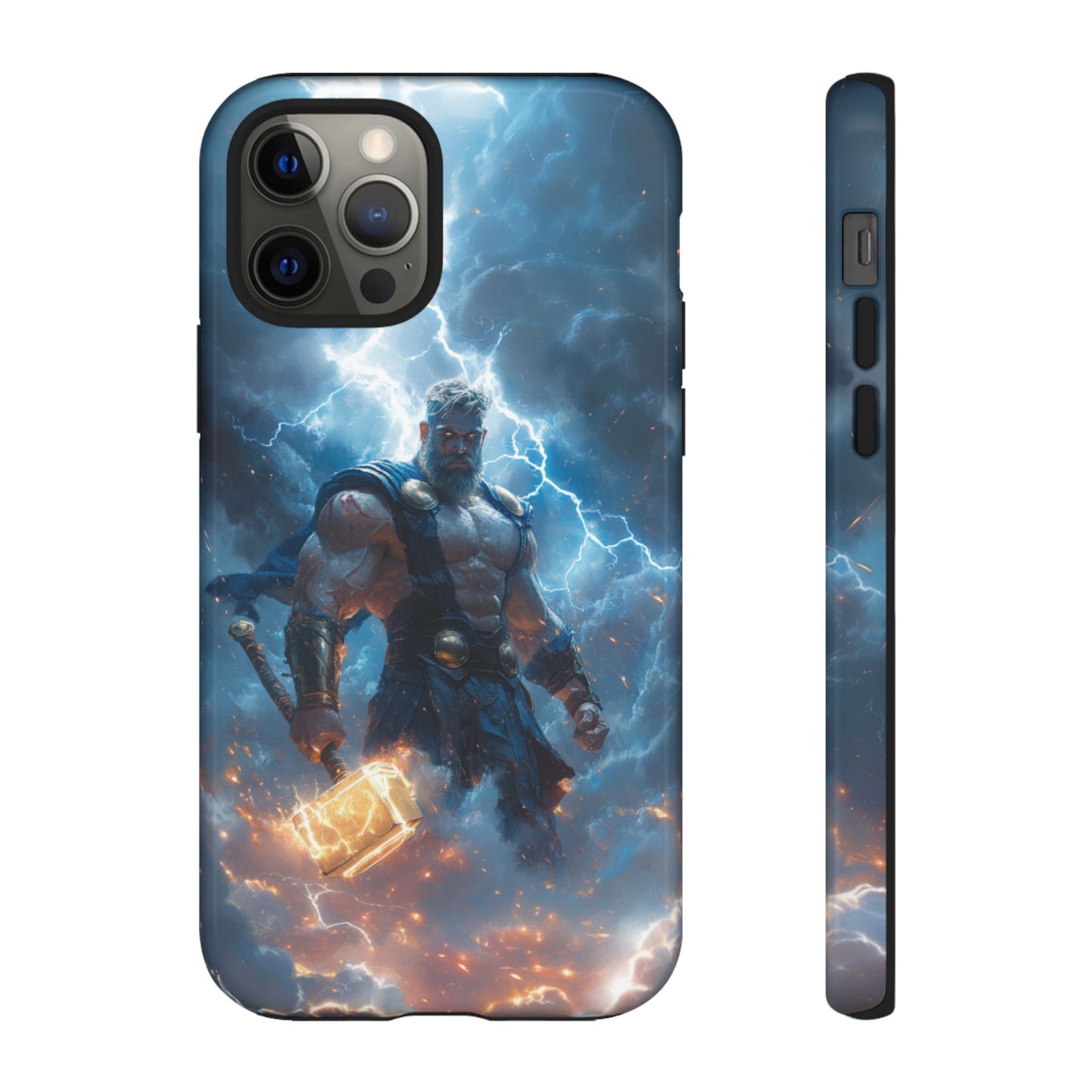 Thunderous Might: Thor Wielding Mjölnir Phone Case - iPhone, Google Pixel, Samsung