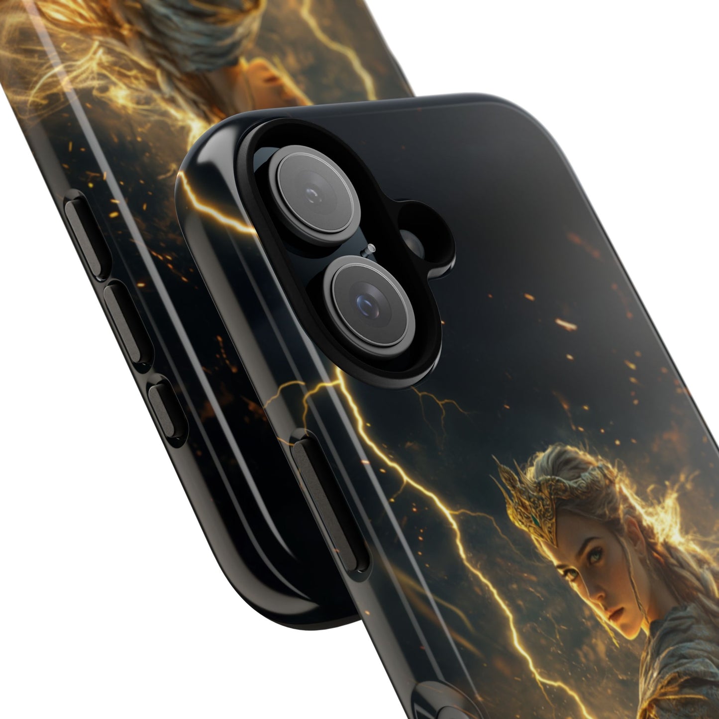 Elf Queen Golden Lightning Storm Crown - Tough iPhone Case