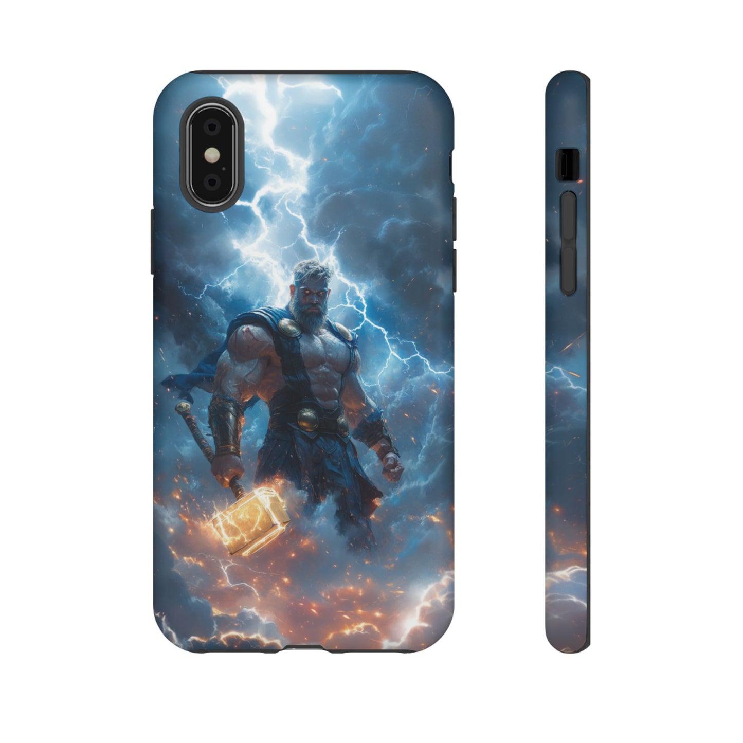 Thunderous Might: Thor Wielding Mjölnir Phone Case - iPhone, Google Pixel, Samsung