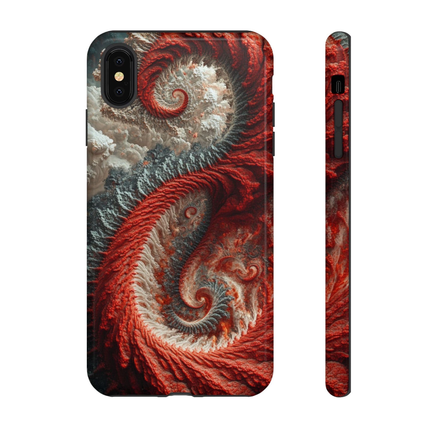 Crimson Spiral Fractal – Tough iPhone Case