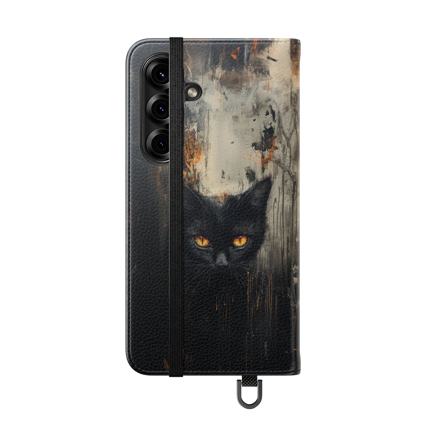 Black Cat Shadow Gaze - Wallet Flip Case