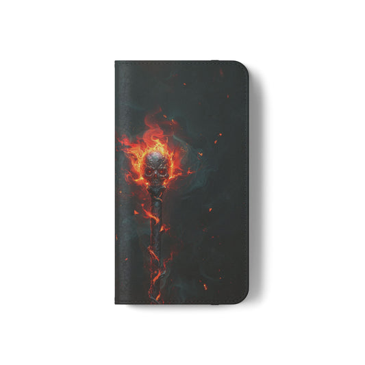 Inferno Skull Staff - Wallet Flip Case