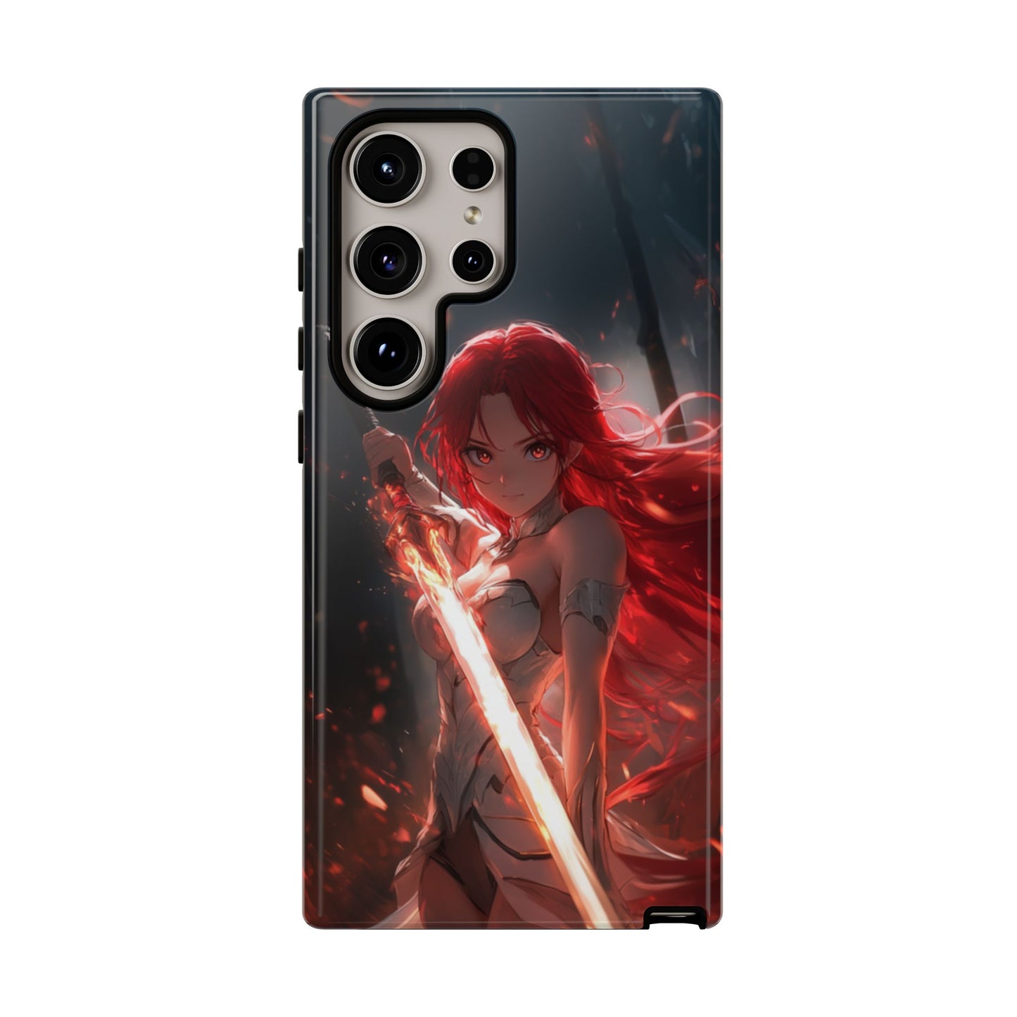 Crimson Ember Warrior – Tough Samsung Galaxy Case