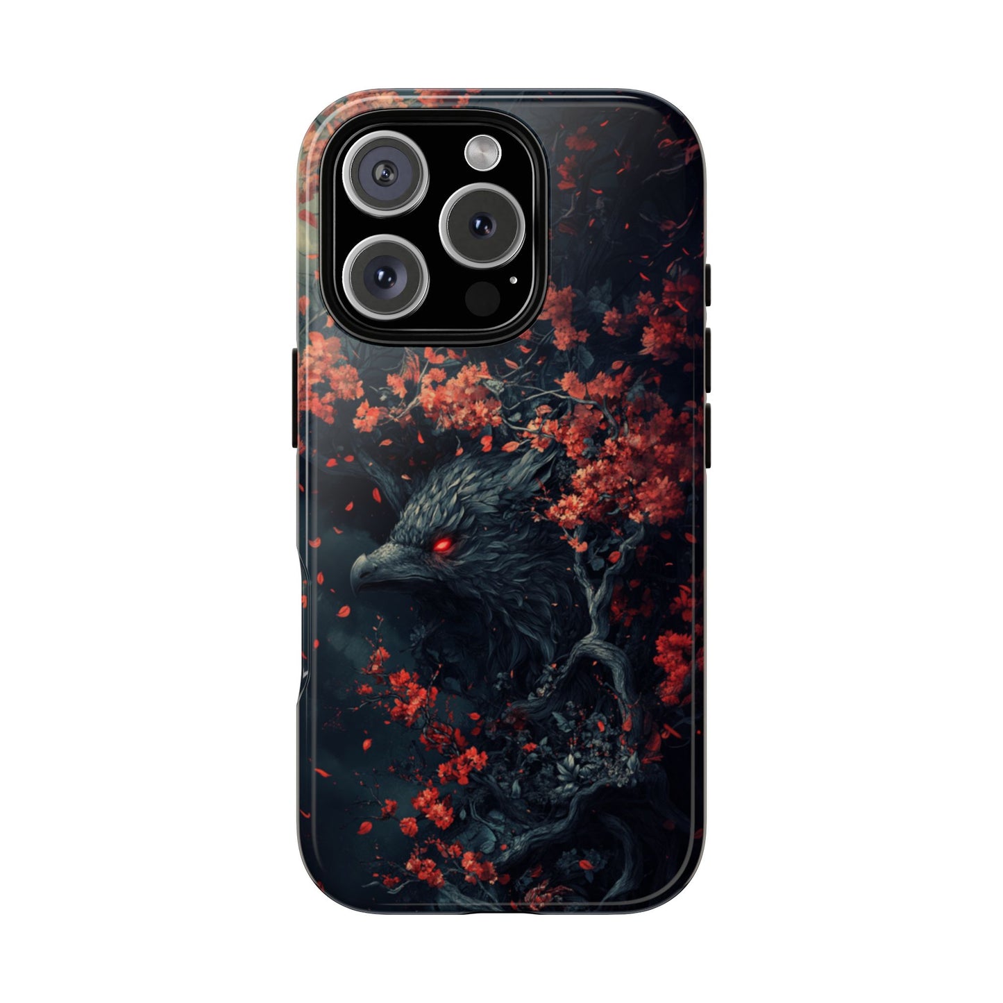 Crimson Raven Bloom – Tough iPhone Case