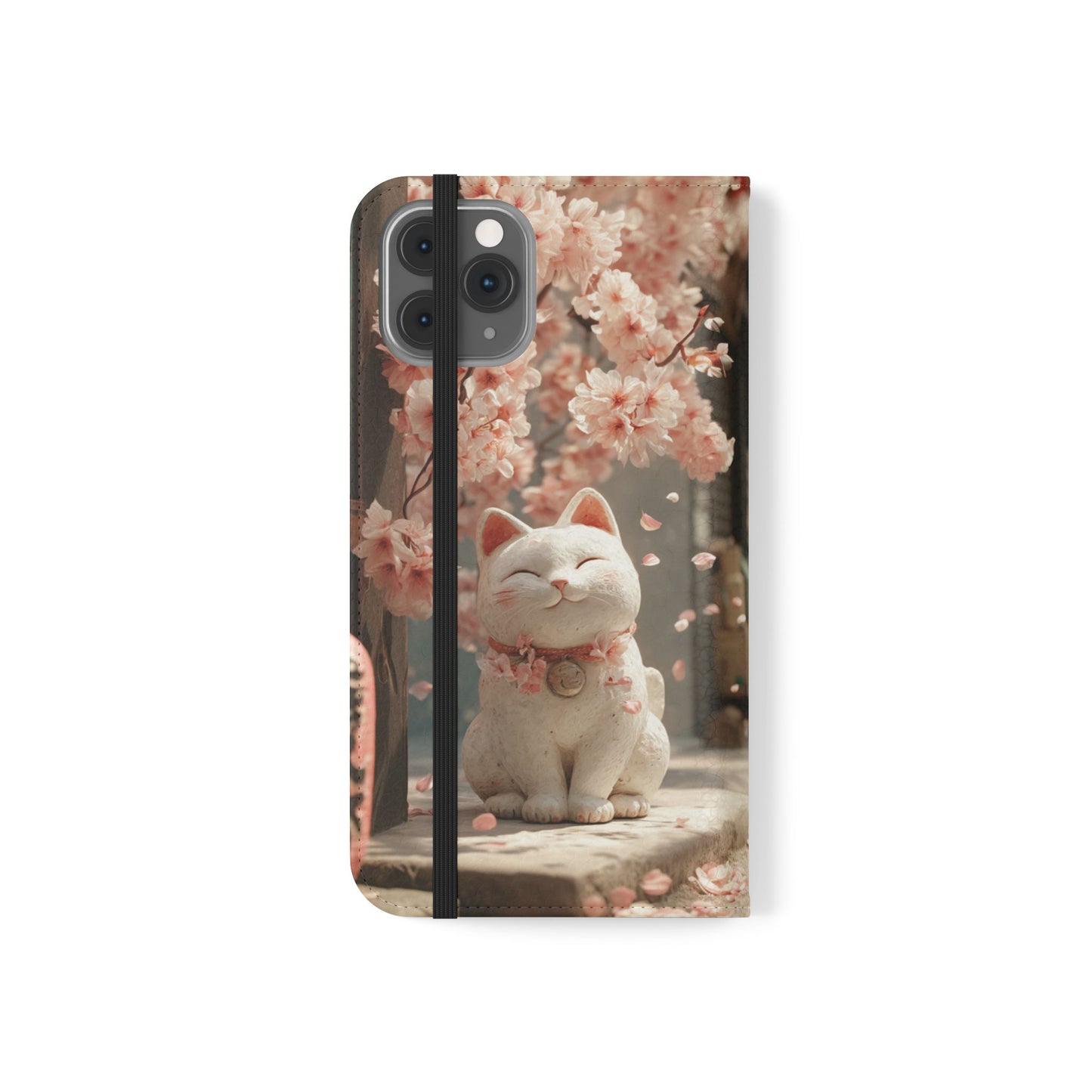 Sakura Lucky Cat - Wallet Flip Case