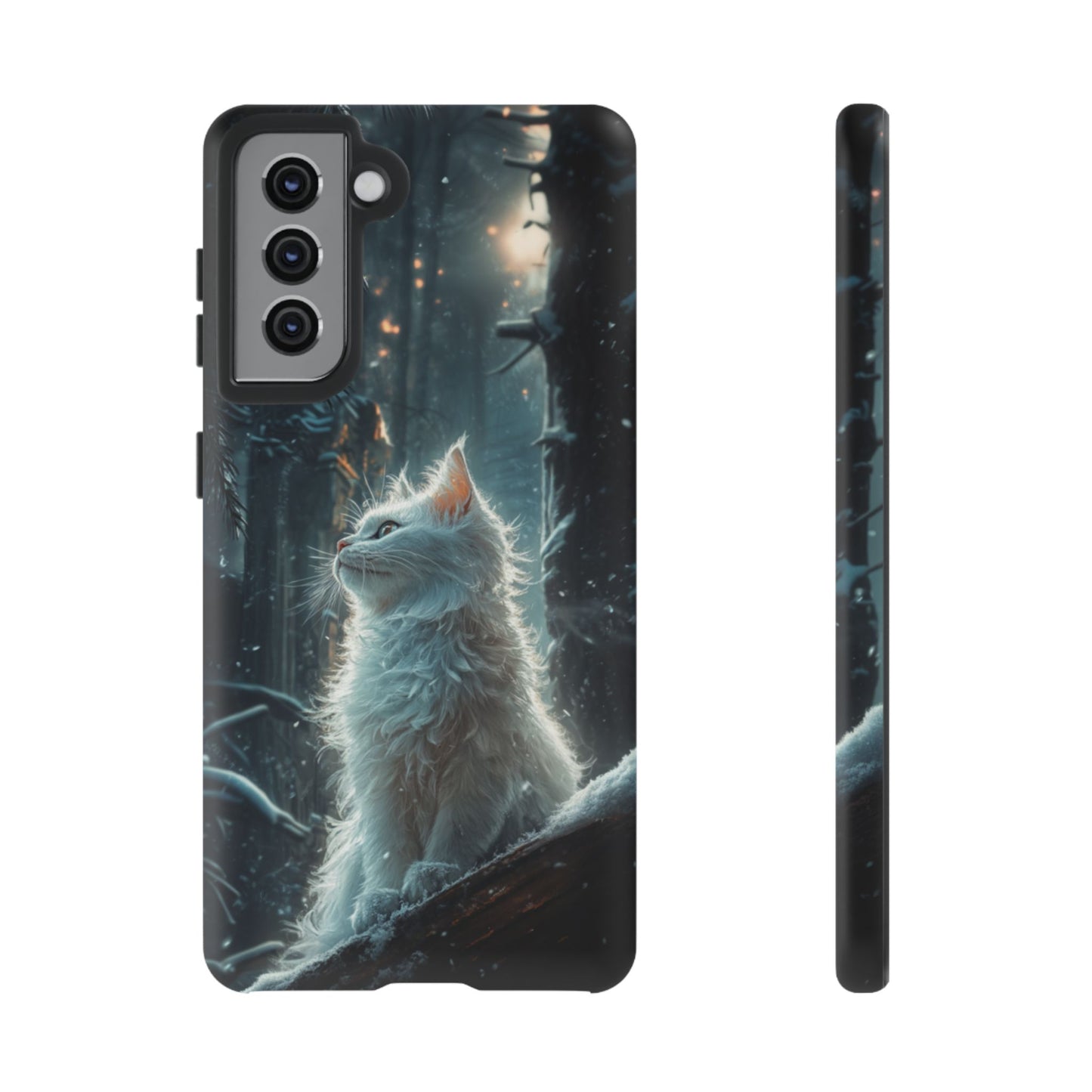 Winter Enchantment White Cat Phone Case - iPhone, Google Pixel, Samsung Galaxy