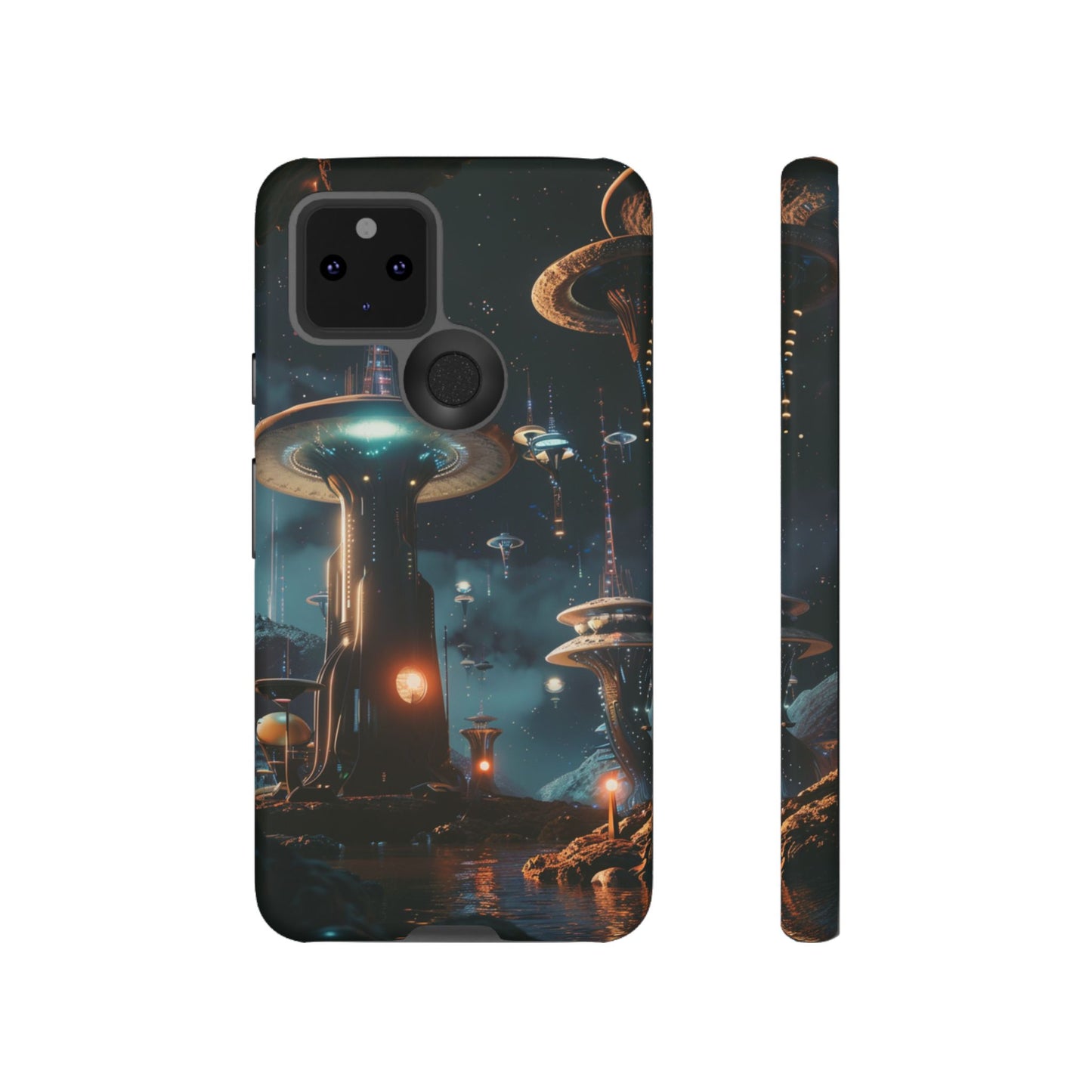 Futuristic Alien City - iPhone, Google Pixel, Samsung Galaxy